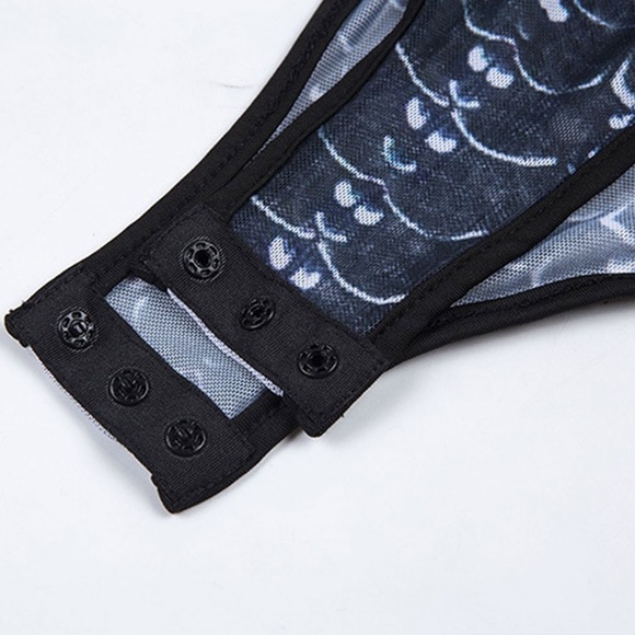 HP!✨Black demons mesh long sleeve bodysuit - Picture 13 of 13